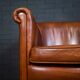 Chaise club en cuir de mouton
