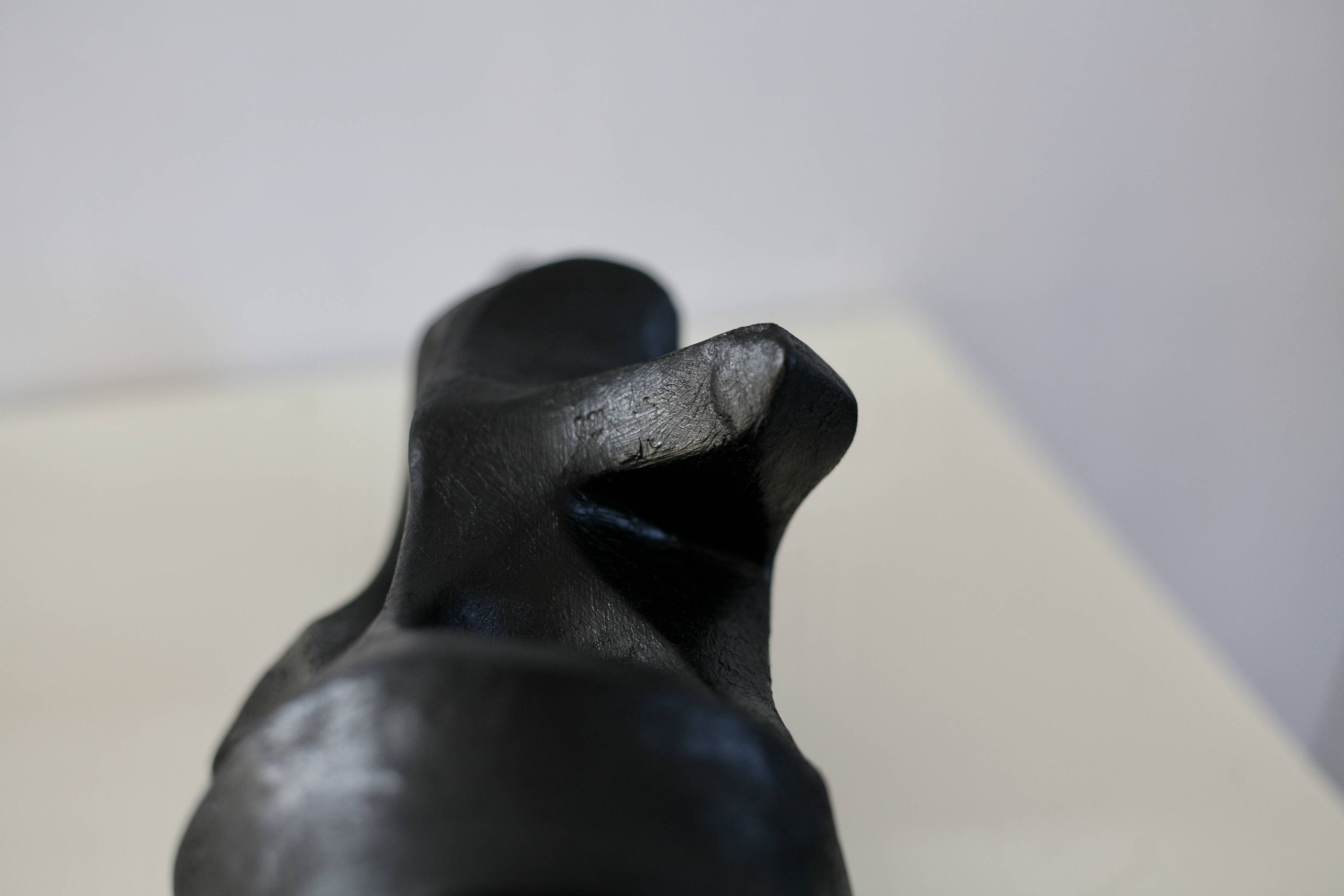 Free-form ceramic, painted black, 1969