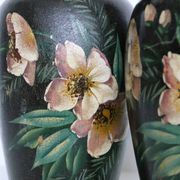 Pair of ceramic vases, hand painted