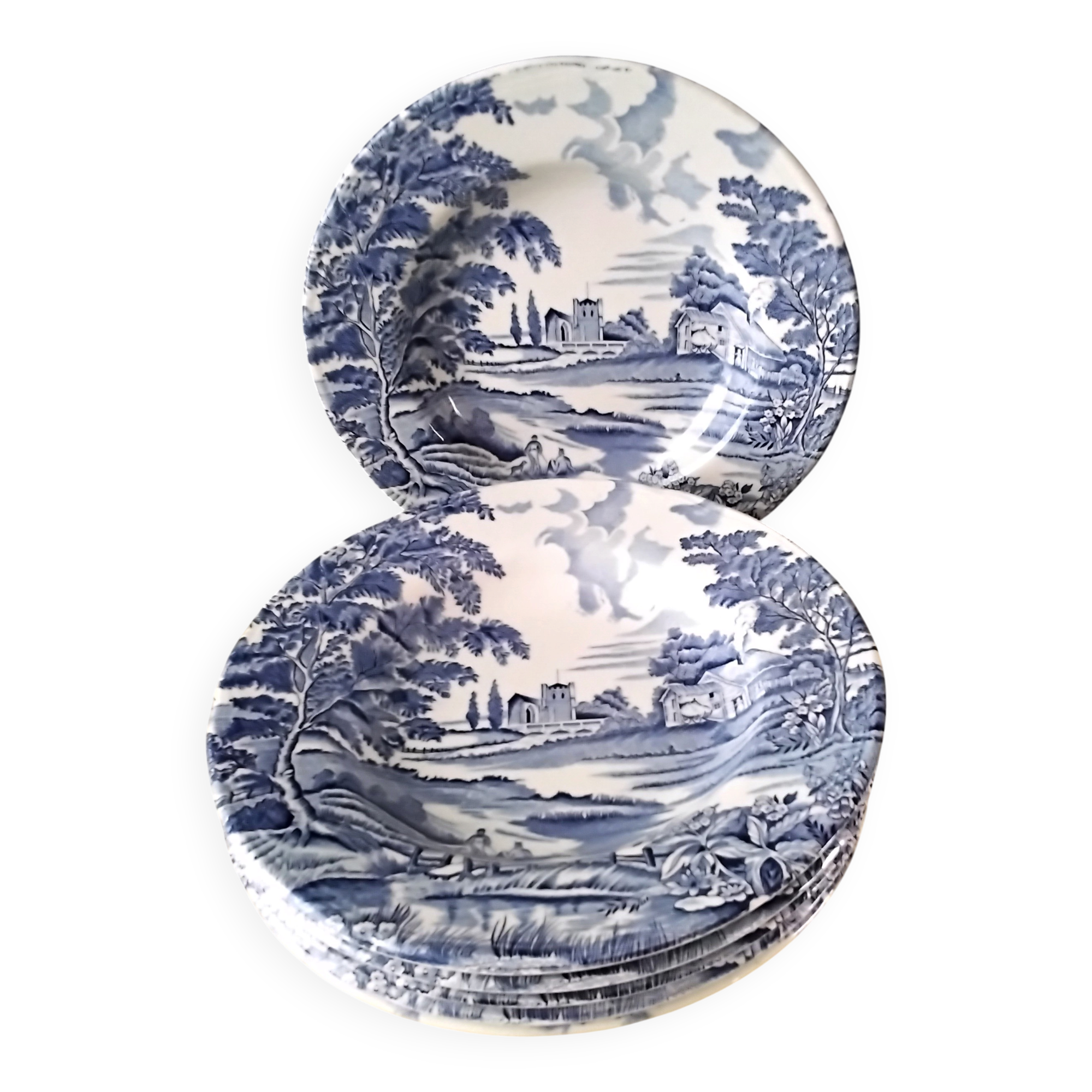 6 deep plates Lunéville Model "English Style"