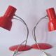 Paire de lampes de table rouges Midcentury Napako, années 1970