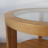 Round Tables with Glass Tops, Set of 3.