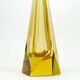 Vase Art Déco, cristal jaune, conçu par J. Hoffmann, Tchécoslovaquie, années 1930.
