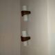 Paire d'appliques scandinave années 60 bois tissus