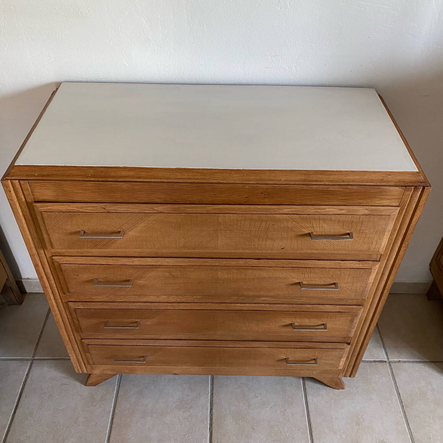 Compass feet chest of drawers