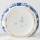 Royal Delft blue ceramic lamp, 1971, new pistachio silk shade.