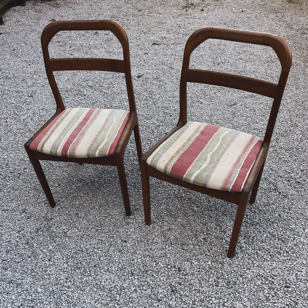 Pair of Scandinavian teak chairs from the 1960s.