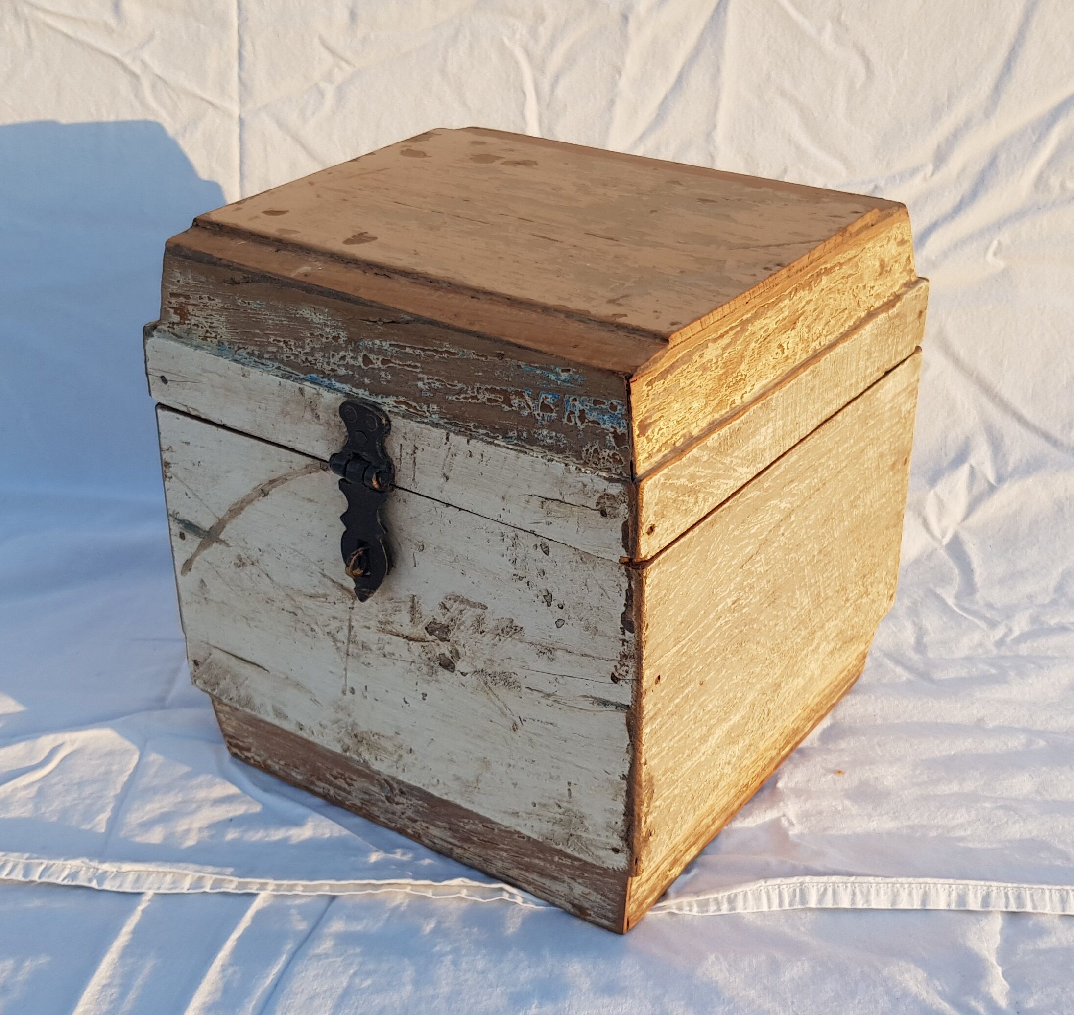 Old teak chest with original unbleached patina
