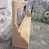 Wooden wall shelf and hooks