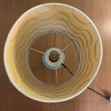 Lampe à poser année 70 en opaline bleu turquoise