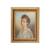 Portrait de femme au pastel