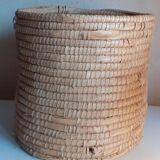 Vintage round straw basket
