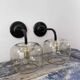 Pair of smoked glass wall sconces