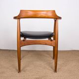 Office chair in elm and teak skai model ST 750 Arne Wahl Iversen 1960.