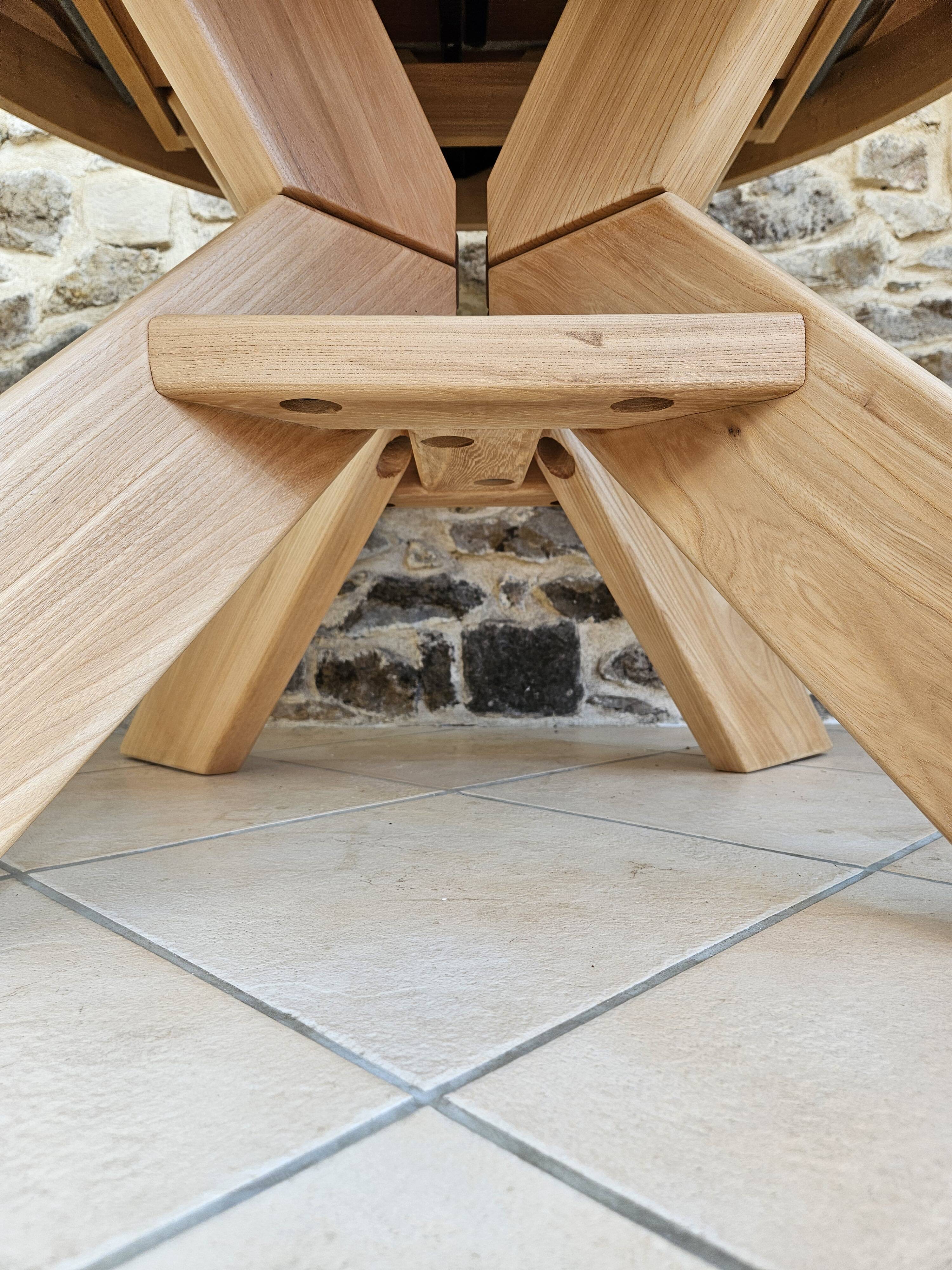 Table ronde orme style Pierre Chapo