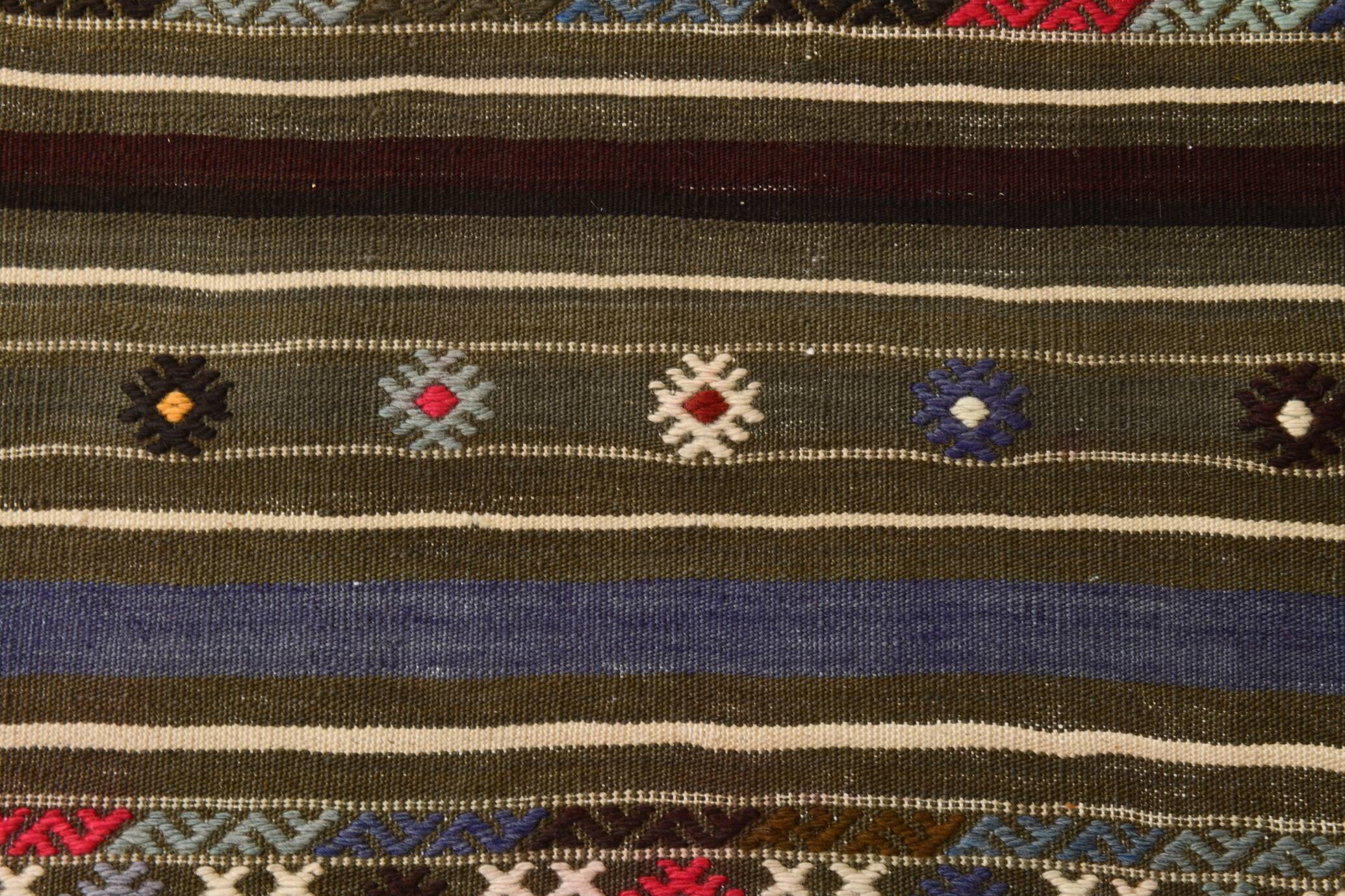 Turkish Colorful Persian Kilim Rug, Wool Area Rug, 141x240