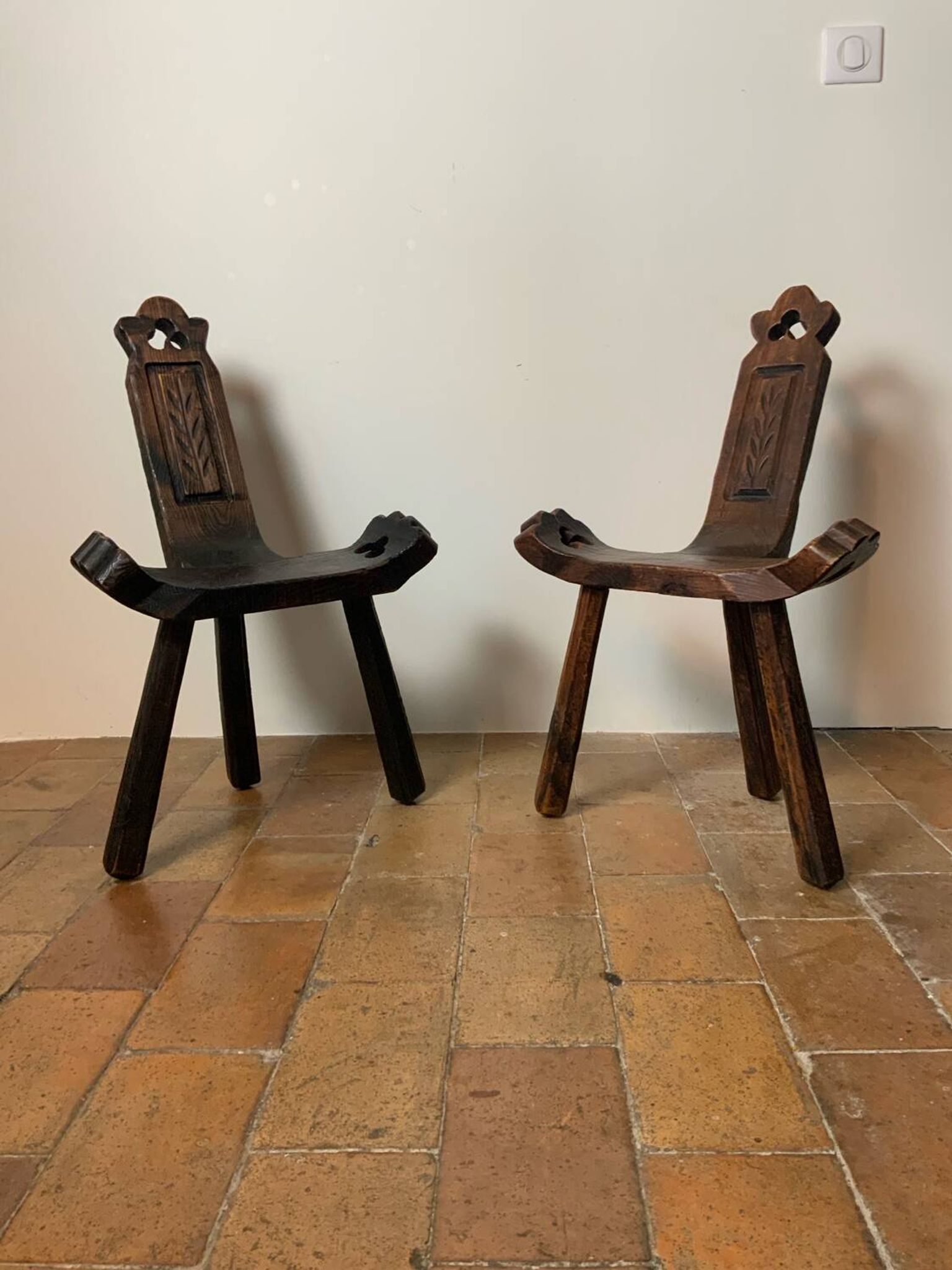 Brutalist pair of chairs