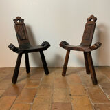 Brutalist pair of chairs