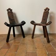 Brutalist pair of chairs