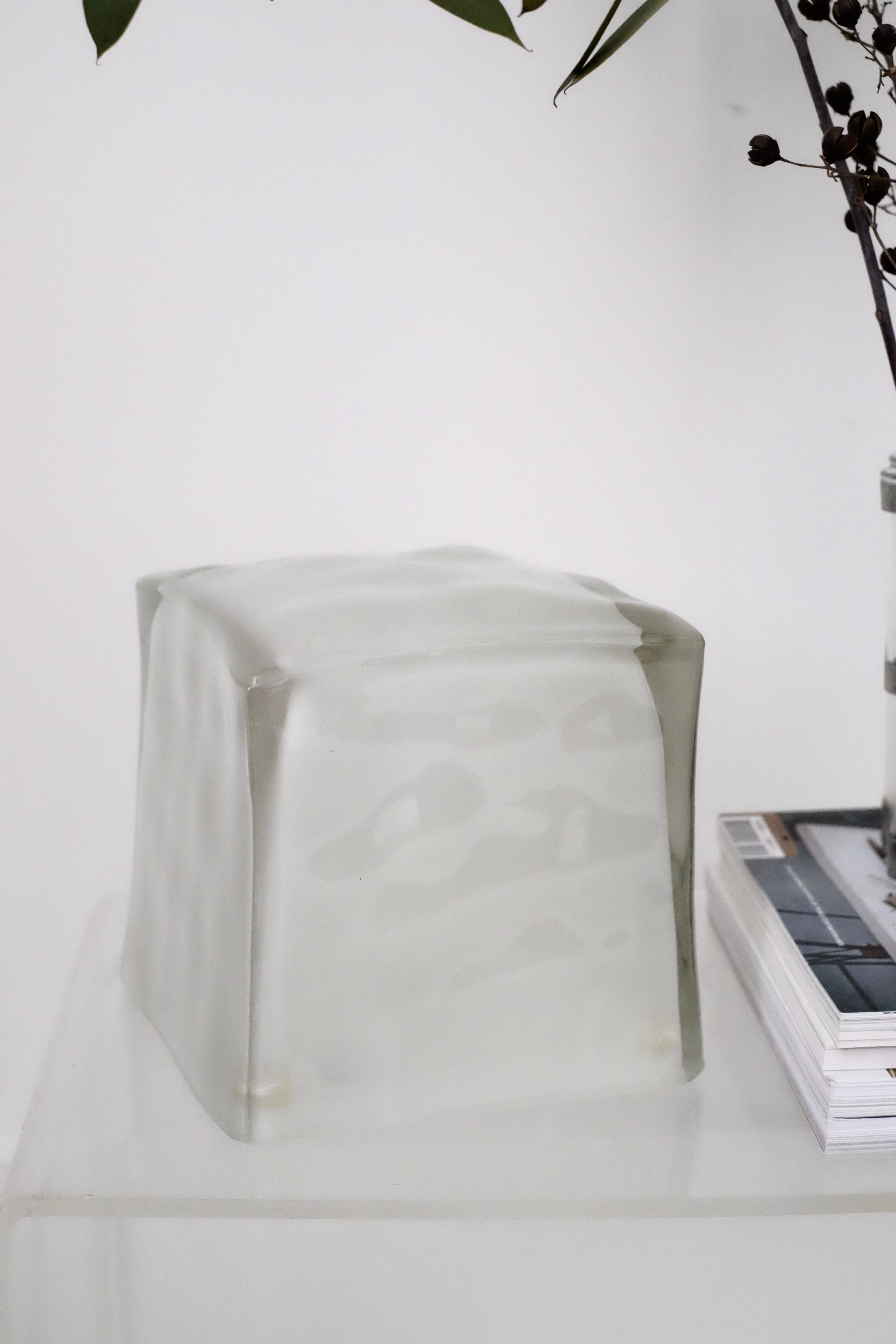 Pair of ice cube lamps