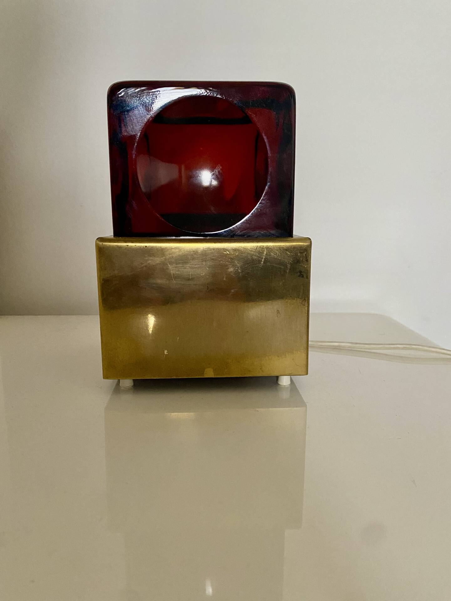 Table lamp in glass and brass 1950s/60s