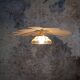 Suspension Fleur en Rotin et Lin Rose et globe vintage en translucide rose
