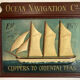 Tableau en bois peint bateau sculpté en relief : Ocean Navigation Co