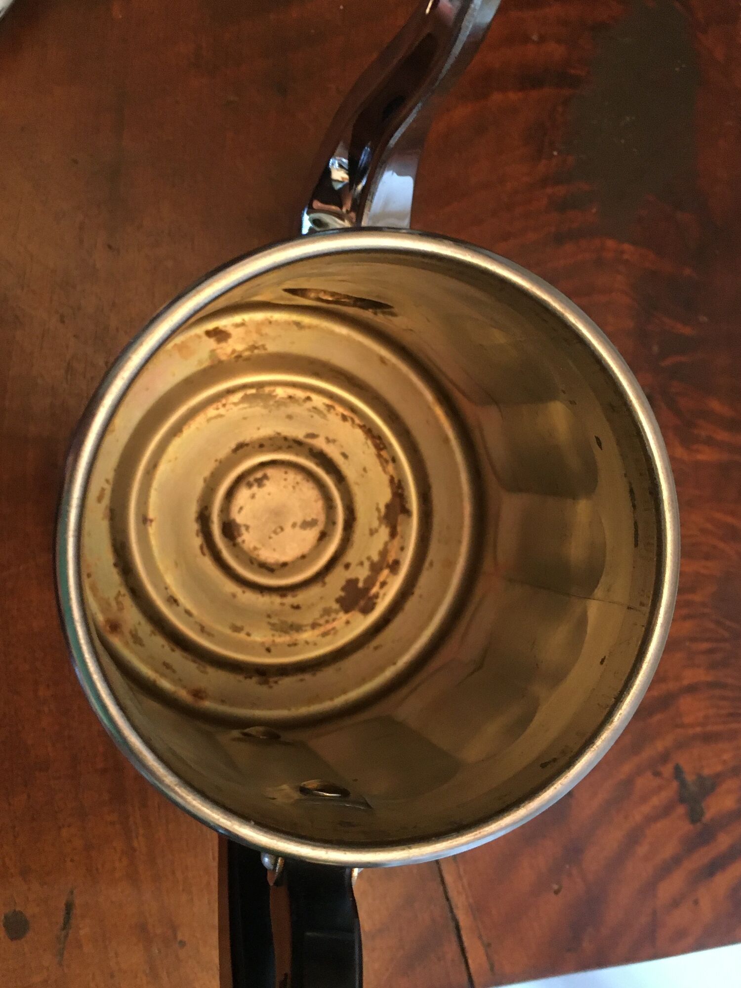 Théière vintage en cuivre chromé Menesa
