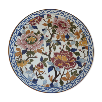 Dish a pie faience Gien peonies