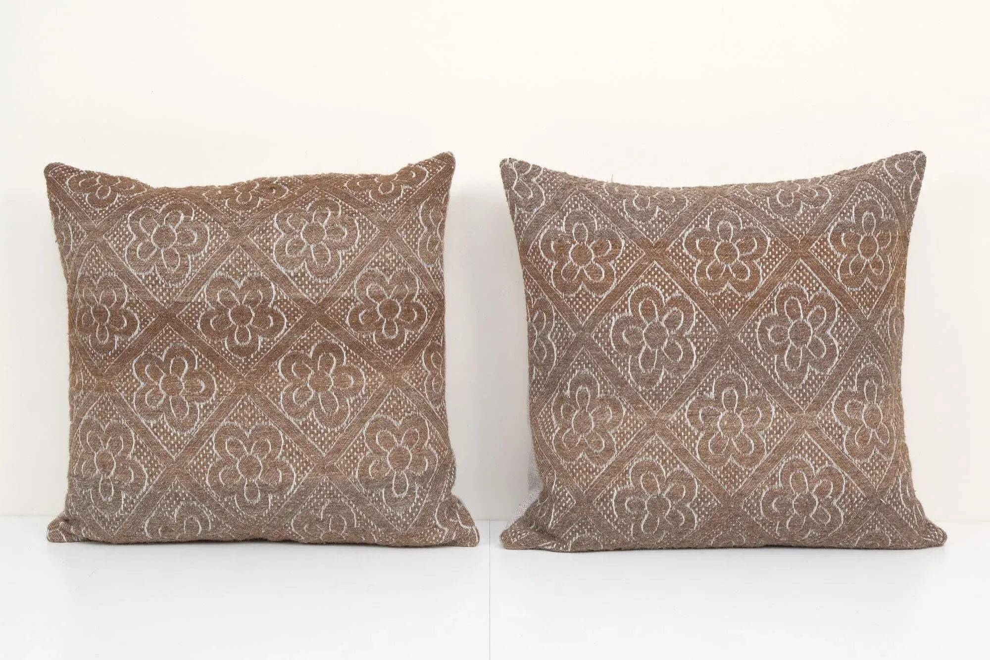 Set of 2 vintage kilim cushion covers 56x51 cm