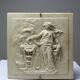 Small limestone bas-relief of petrifying fountains, antique scene, vintage
