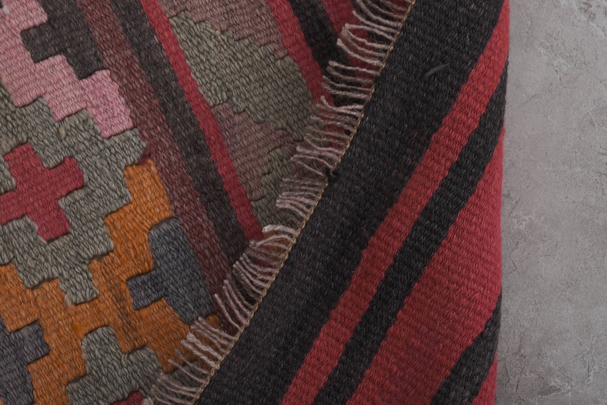 Tapis vintage turc de oushak tissé à la main 77x387 cm