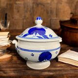 Lunéville, earthenware soup tureen with blue decoration, late 19th century