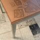 Copper side table with abstract relief from Opal Möbel, West-Germany 1960s