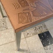 Copper side table with abstract relief from Opal Möbel, West-Germany 1960s