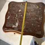Pair of antique bedside tables with marble top and ceramic niche