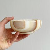 Bowl, alabaster pocket bowl with lid