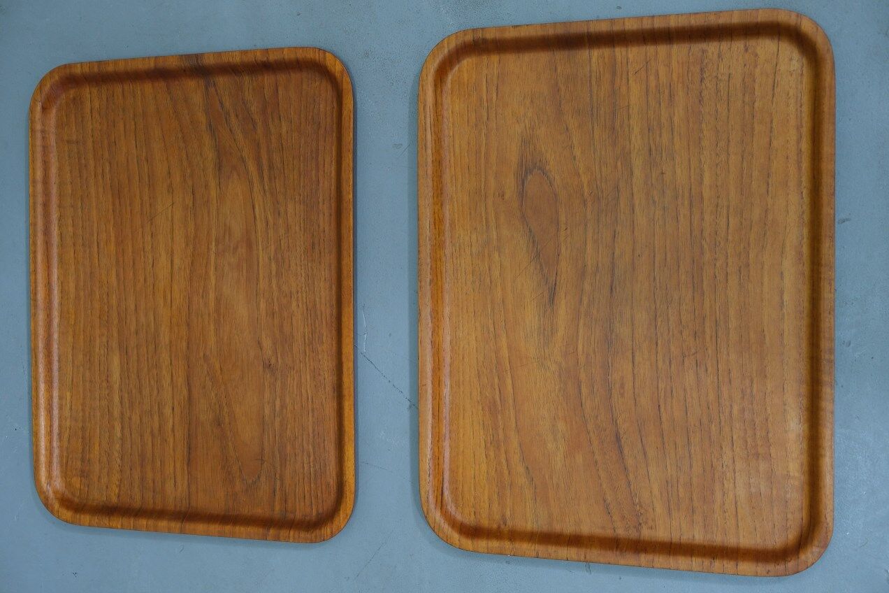 A set of 2 scandinavian teak trays from Silva from 1960s