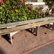 Pair of Bordeaux winemaker benches, France, 50s