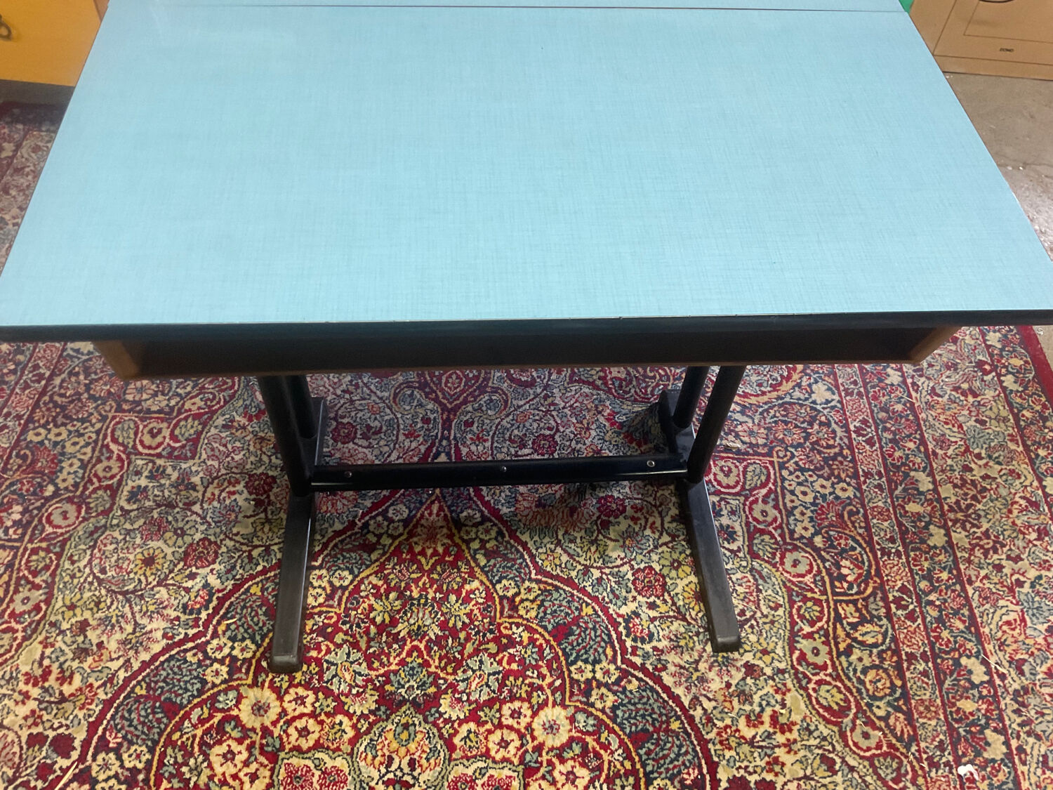 School desk blue formica desk from the 60s-70s