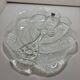 Plate, Peakcock, crystal glass, Lars Hellsten, Orrefors, Sweden, 1970