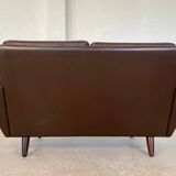 Canapé 2 places g. thams vintage rétro danois du milieu du siècle en cuir de coco des années 60