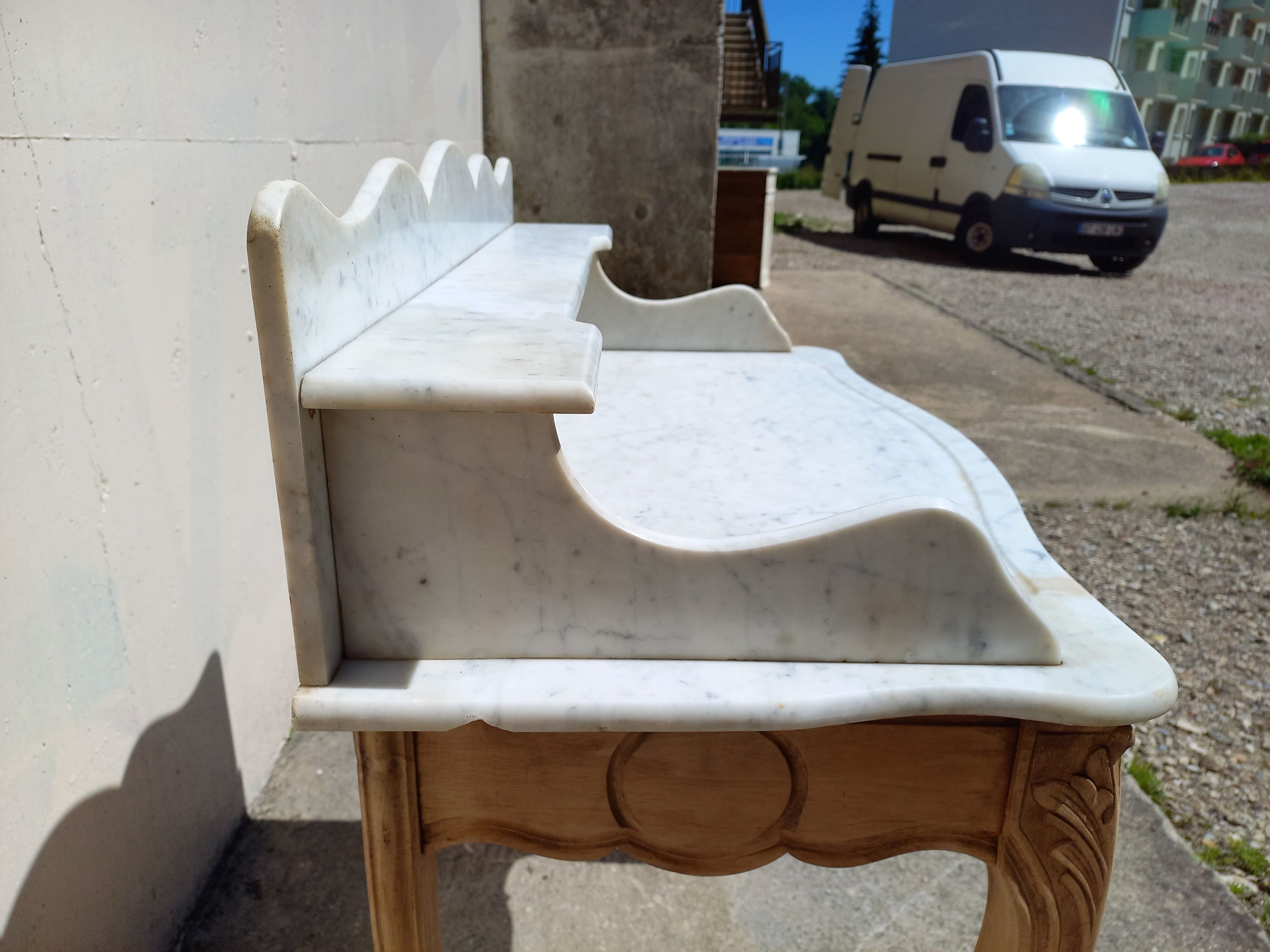 Toilet table, marble top