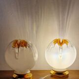 Mazzega globe lamp duo from Murano