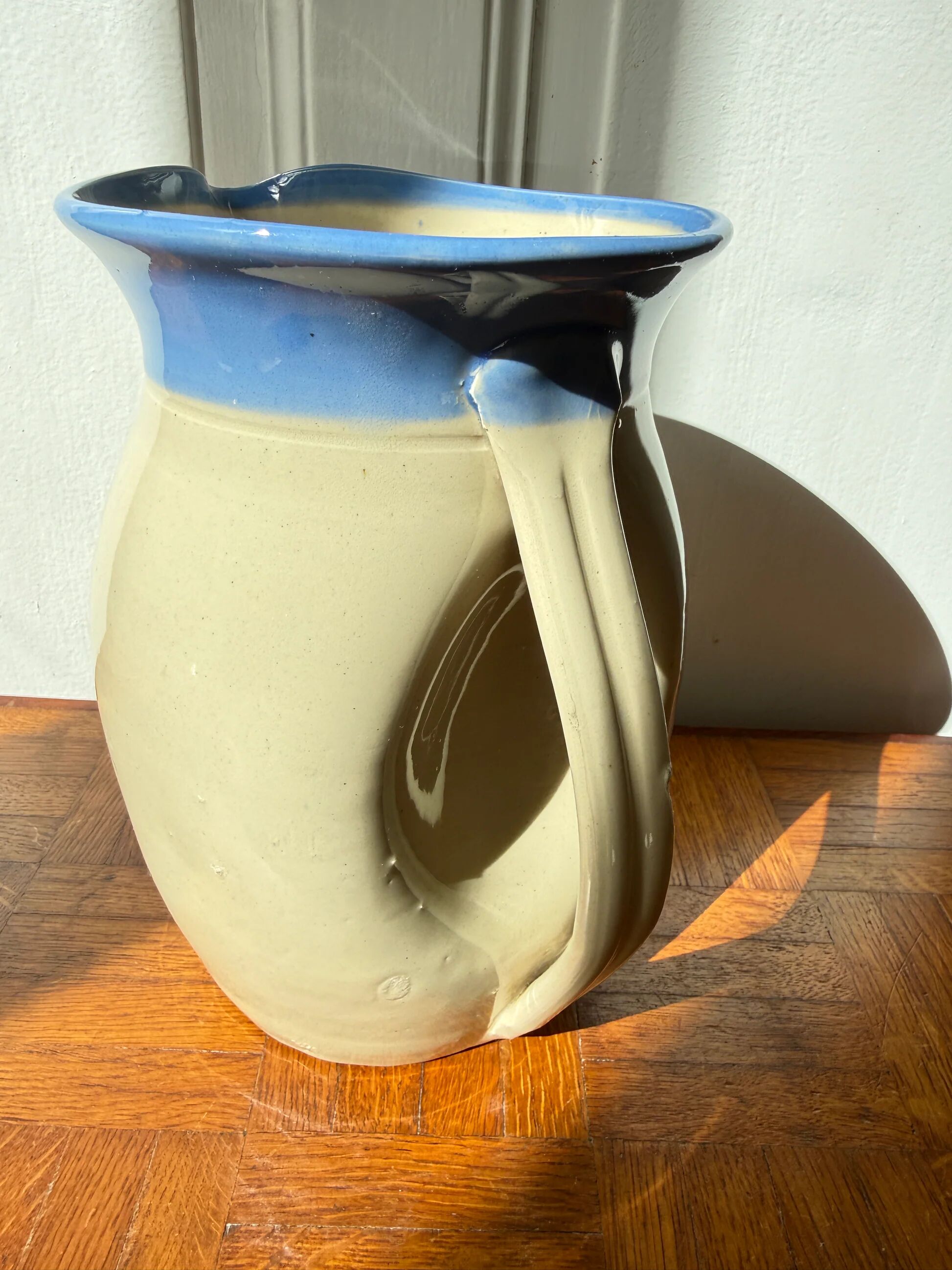 Glacier blue ceramic jug