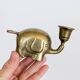Vintage brass elephant figurine candle holder Haku mid-century
