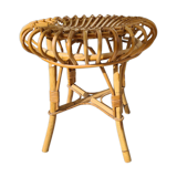 Bamboo and wicker stool