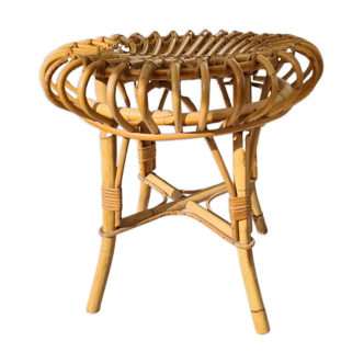 Bamboo and wicker stool