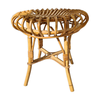 Tabouret bambou et osier