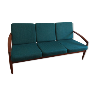 Magnus olesen 3-seater sofa in teak and fabric